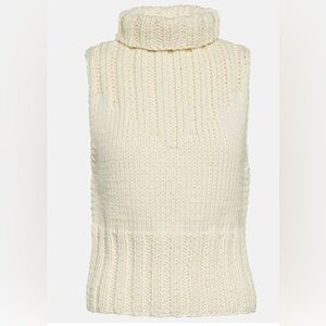 NWT TOTEME Turtleneck Hand Knitted Wool Top Buttercream Size Large